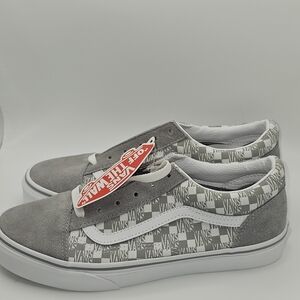 Vans Old Skool Juniors Size 6 Whote And Gray Checkerboard New In Box